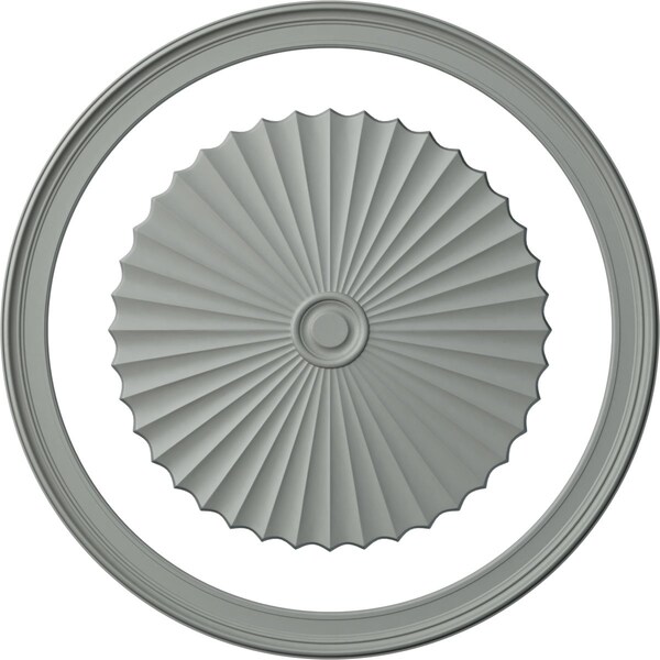 Ekena Millwork 70 1/2-in. OD x 61 3/8-in. ID Ceiling Ring with 47 5/8-in. OD Ceiling Medallion Shakuras Accent Kit CRM70BE48SH - main